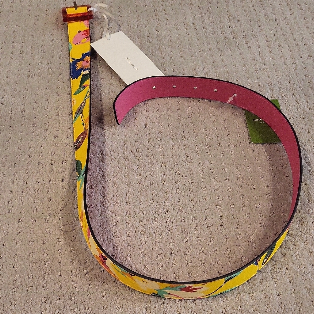 Reversible Kate Spade Yellow and Pink Floral Belt